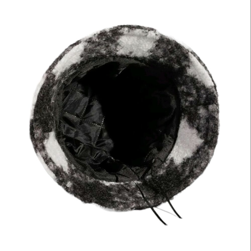 Checkered Pattern Fuzzy Bucket Hat - Picture 3 of 3